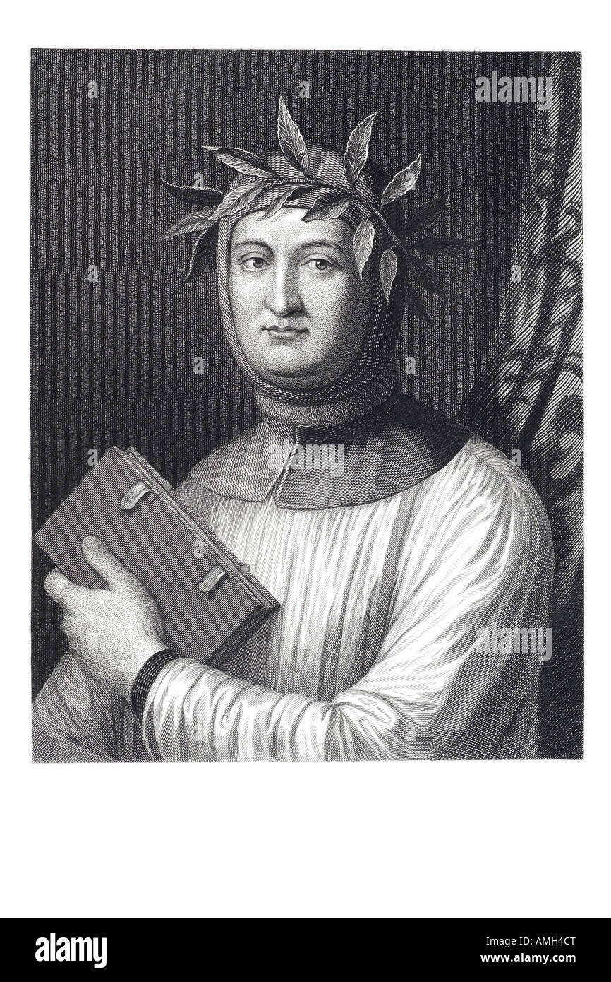 Francesco Petrarca Italian scholar poet and humanist 1304 –1374  francis Petrarch Renaissance father  humanism  16th century cre Stock Photo