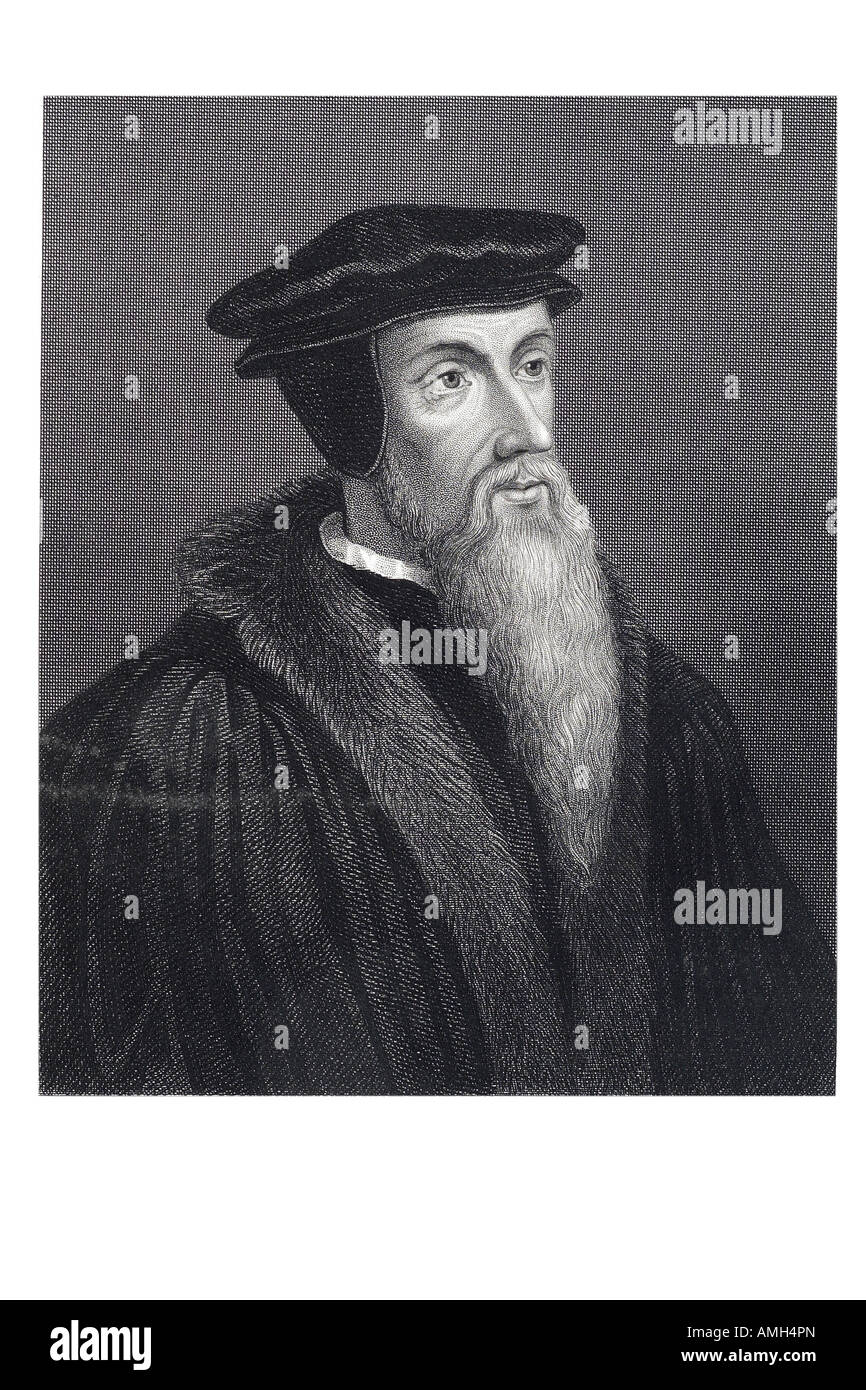 JOHN CALVIN Jean Cauvin Chauvin Calvinus French theologian 1509 64 Protestant Reformation Christian theology Geneva Calvinism or Stock Photo