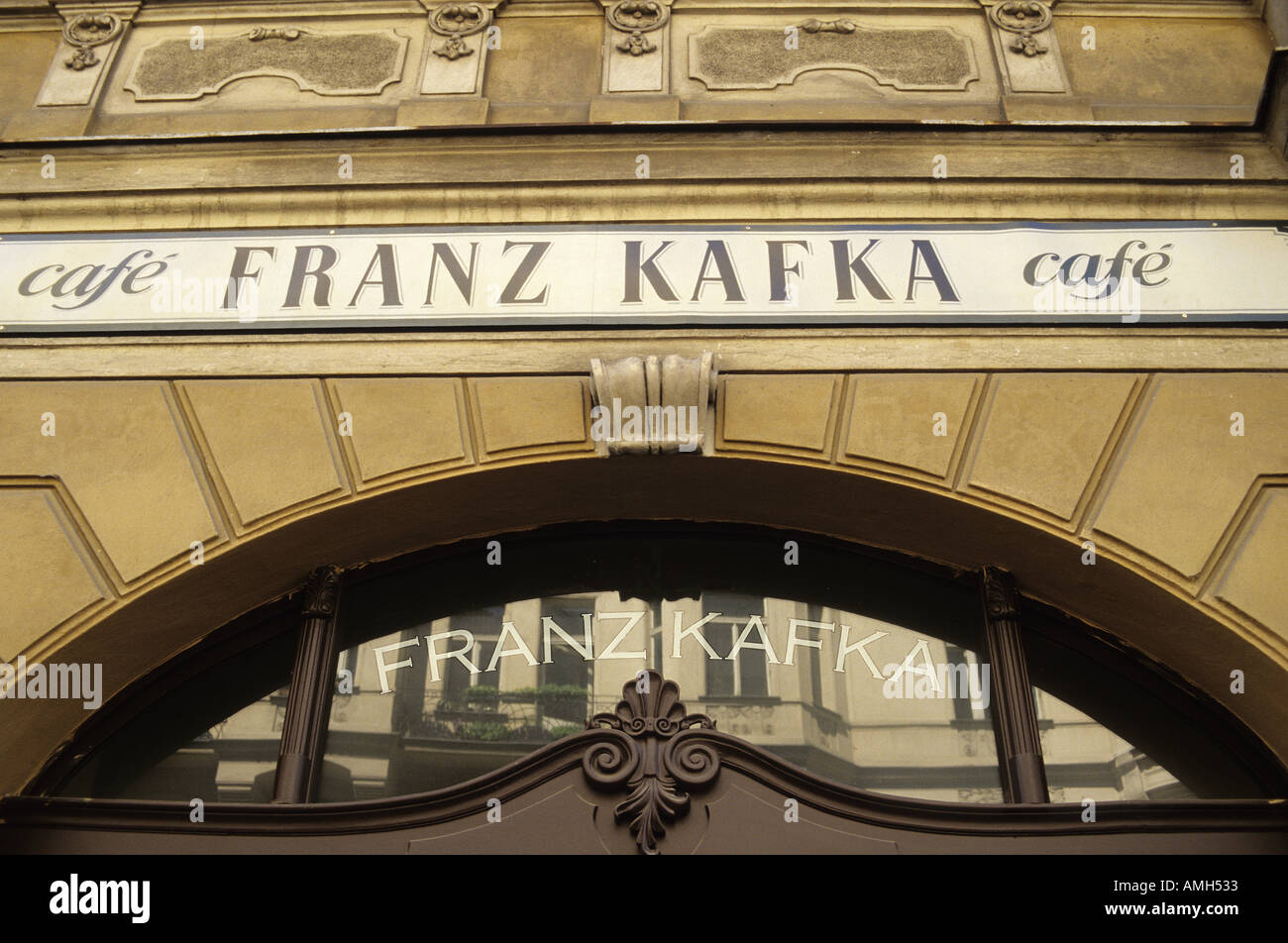 Czech Republic Prague Josefov district Franz Kafka cafe Stock Photo