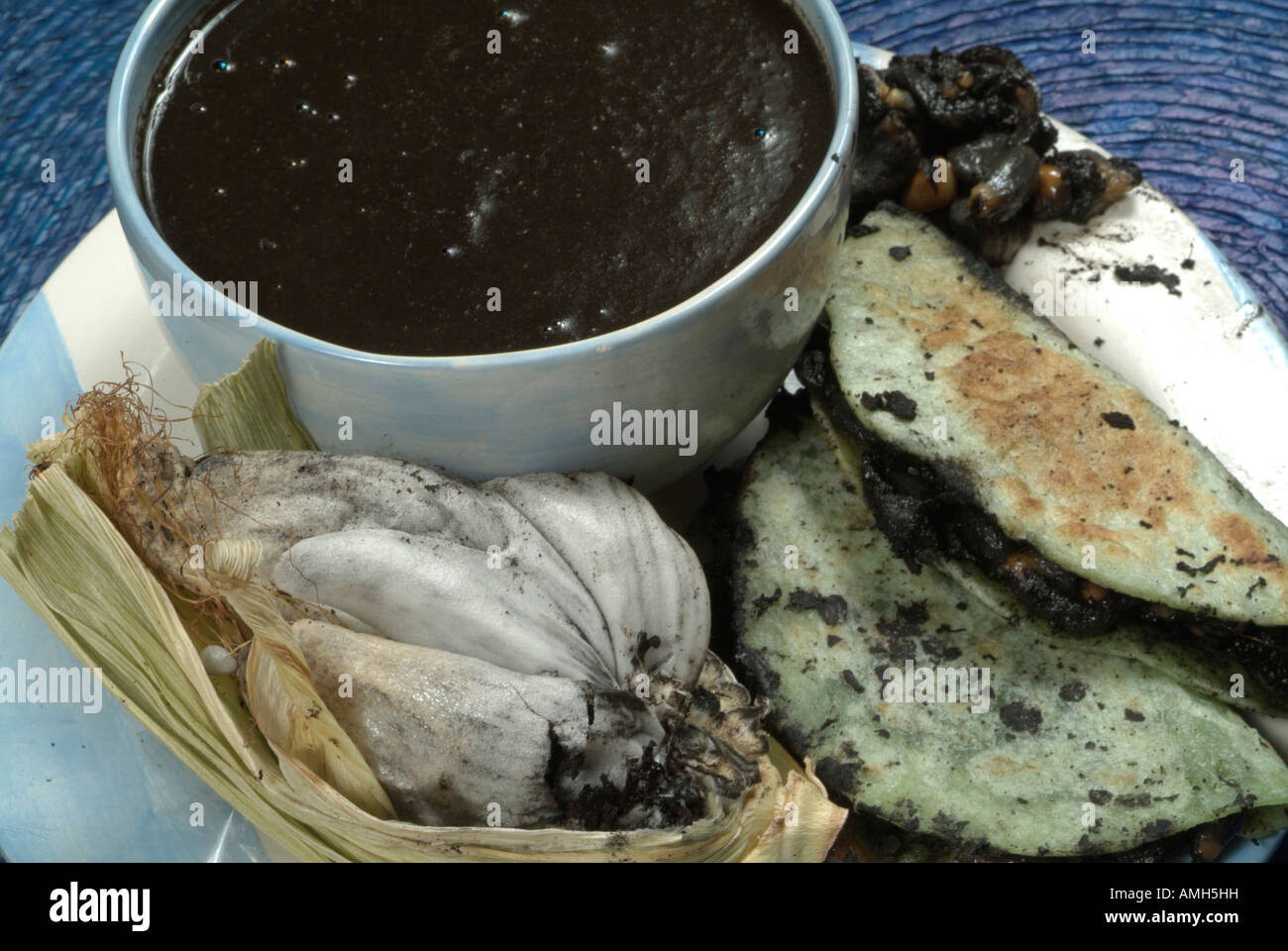 Huitlacoche or blue corn fungus is a delicacy in Mexico, made into
