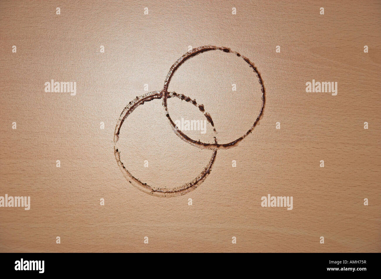 Coffee stains on table Stock Photo Alamy