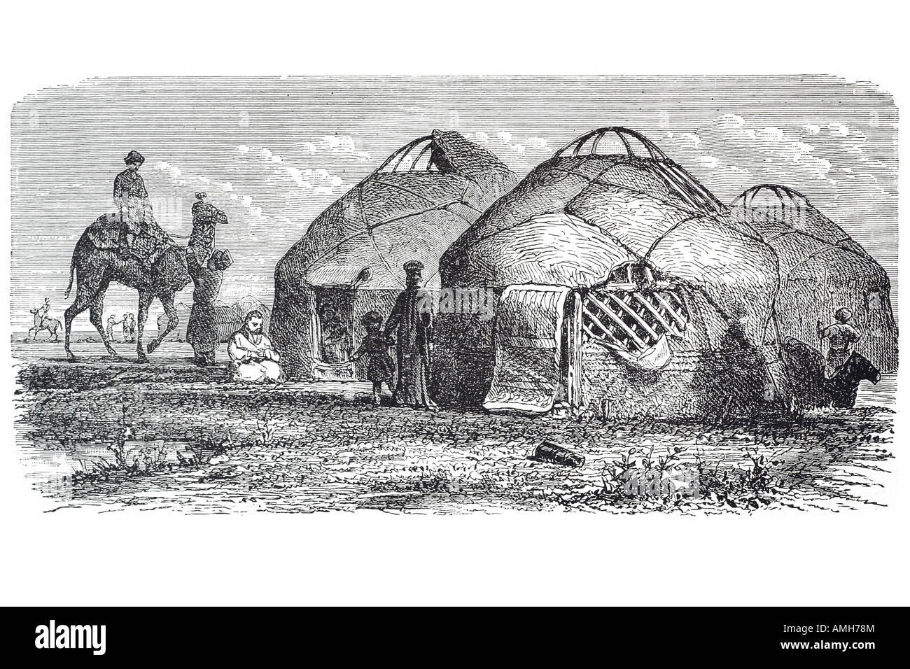 calmuck encampment Kalmyk Kalmuck Kalmyki western Mongolian people ...