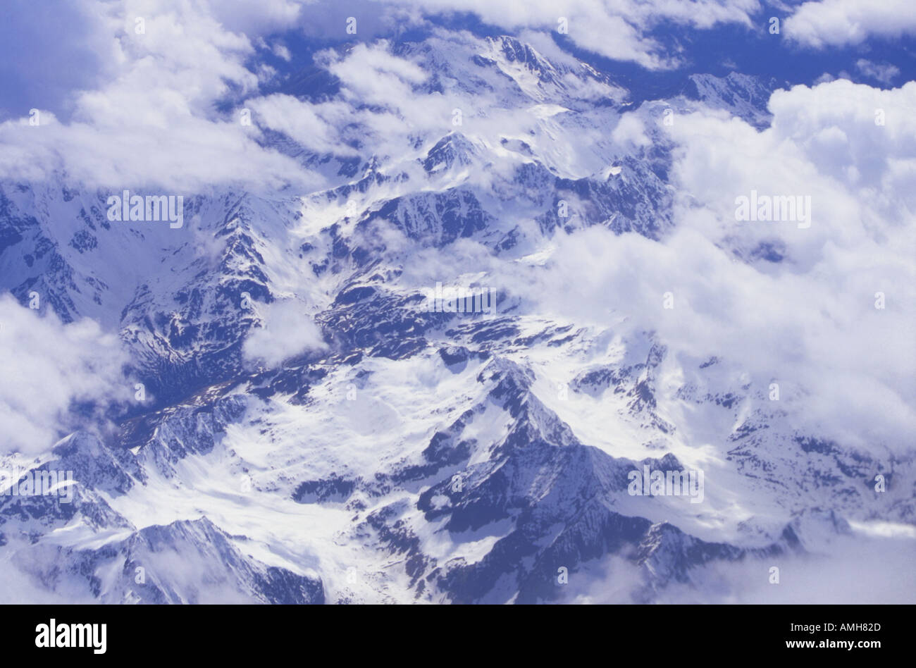 The Austrian Alps Aerial Stock Photo
