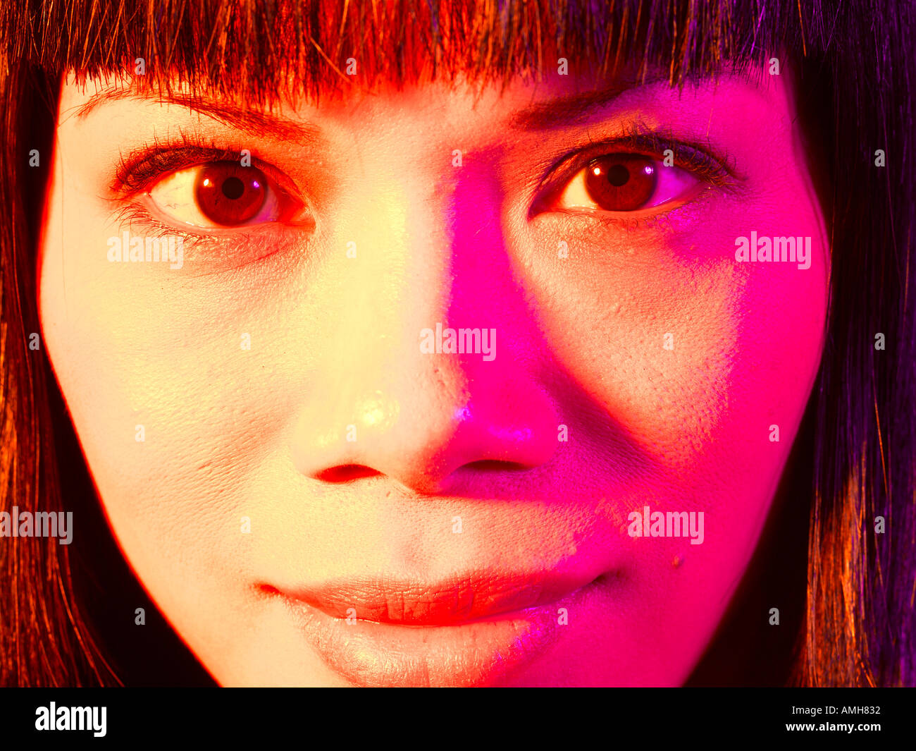 Oriental womans face close up Stock Photo Alamy