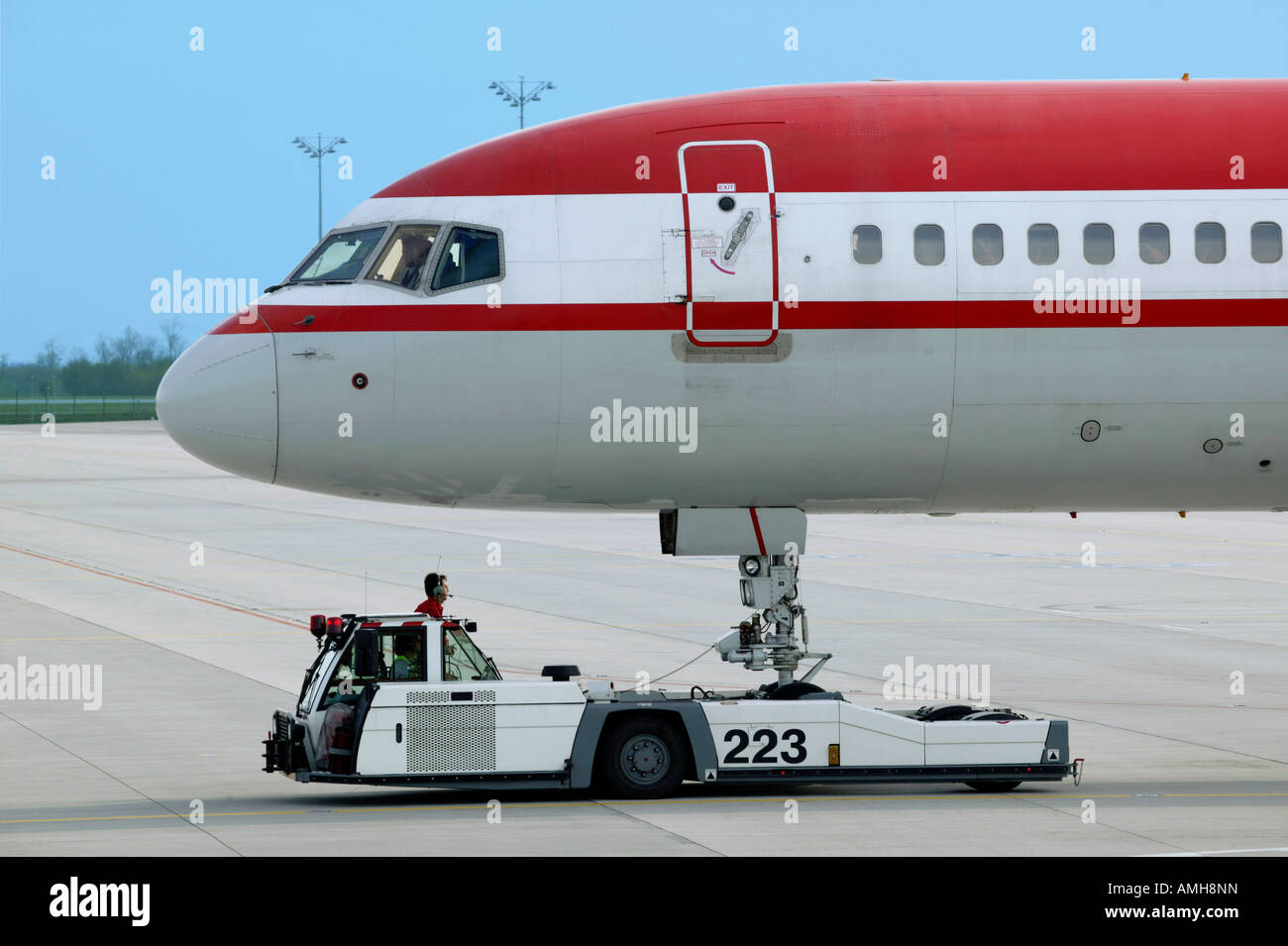 airplane unloaded Stock Photo