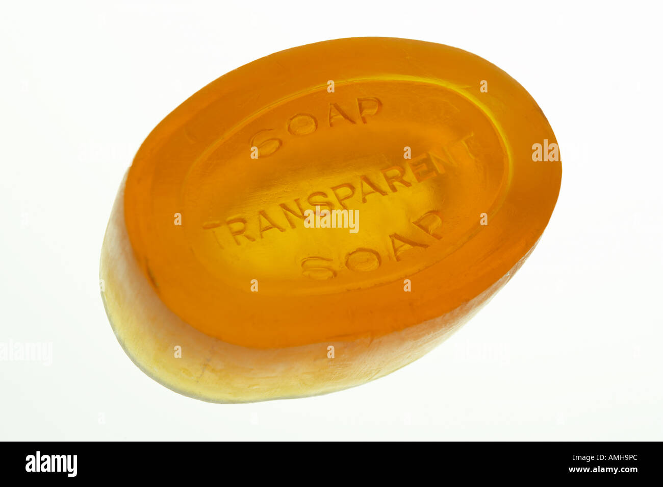 AMBER COLOURED BAR OF SOAP Stock Photo