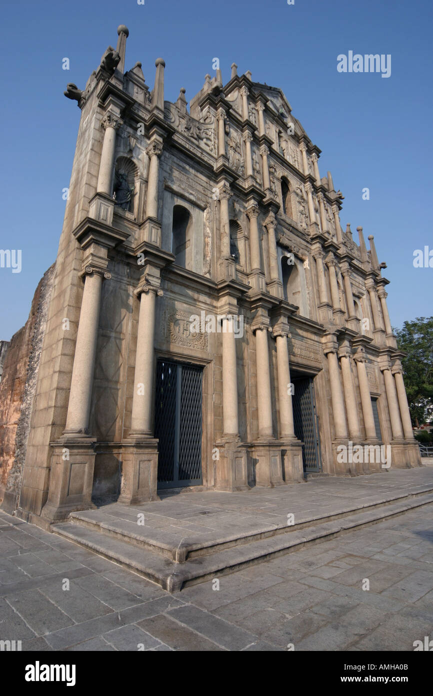 Ruins of the church of st Paul Macau China Stock Photo