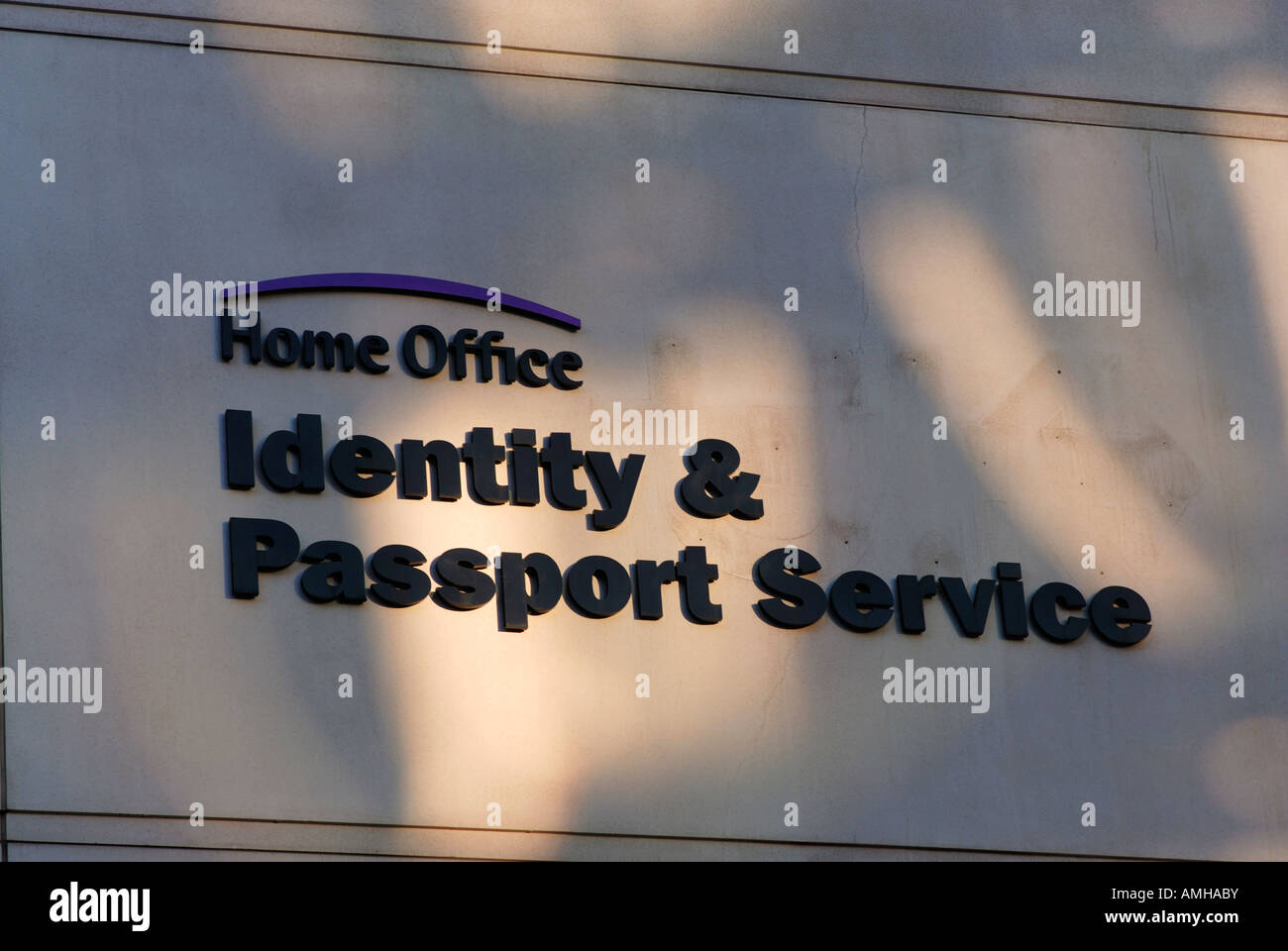 Home Office passport and identity service sign on the Unisys building
