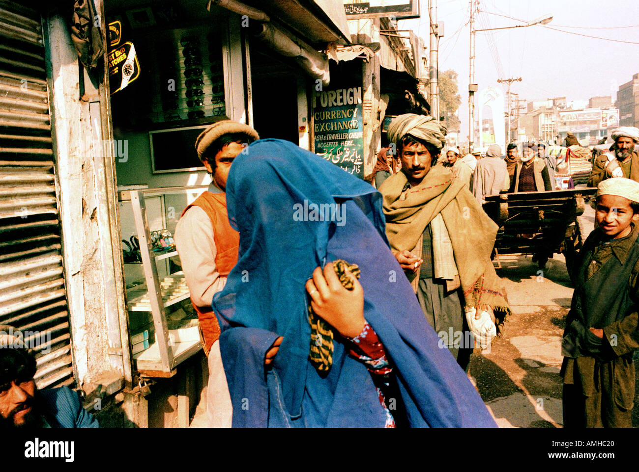 Pakistan blue chador Stock Photo