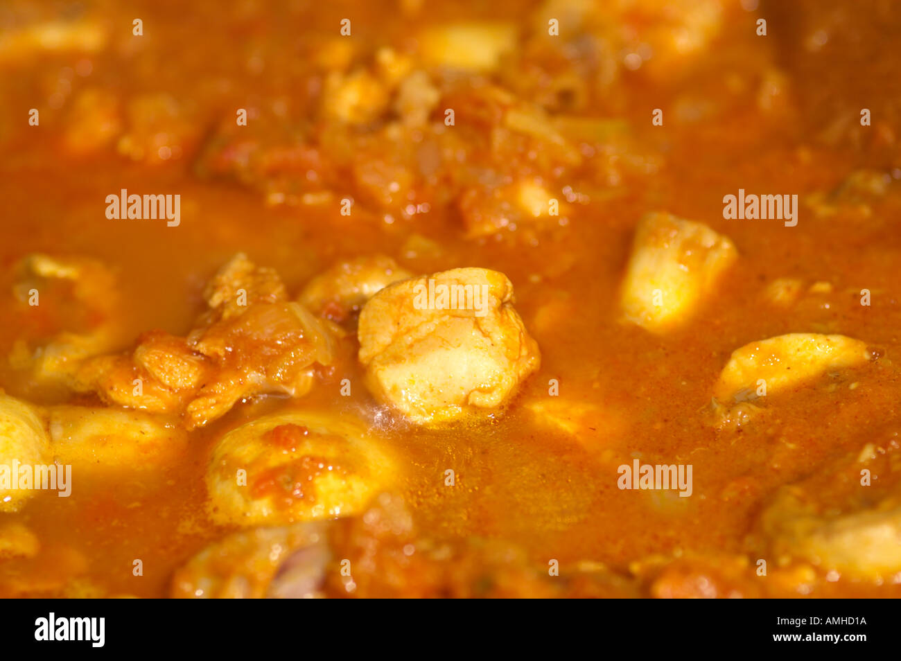 Chicken Curry pieces Stock Photo