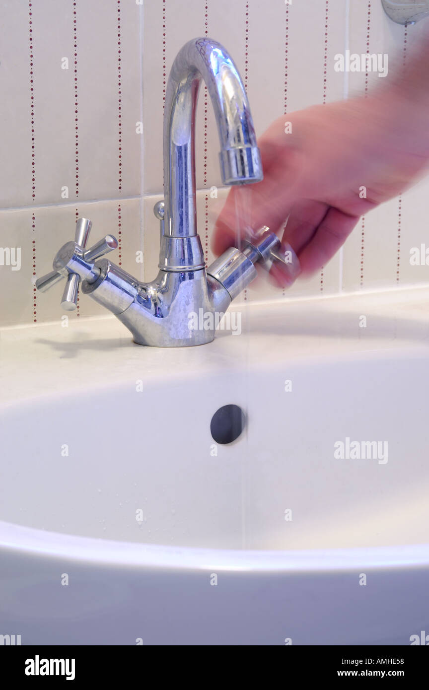 Household tap running water Stock Photo Alamy