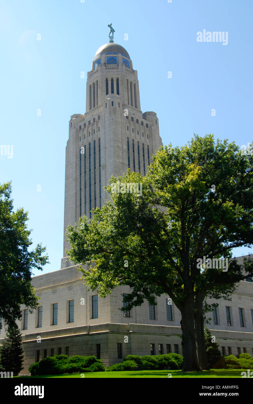 The State Capitol Building Lincoln Nebraska NE Stock Photo