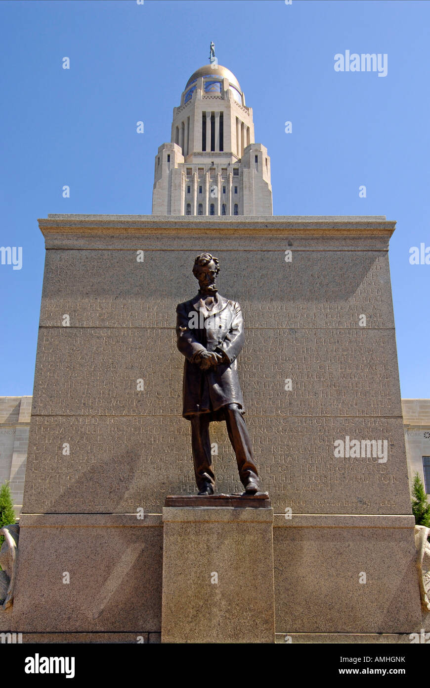 Abraham Lincoln Statue at The State Capitol Building Lincoln Nebraska