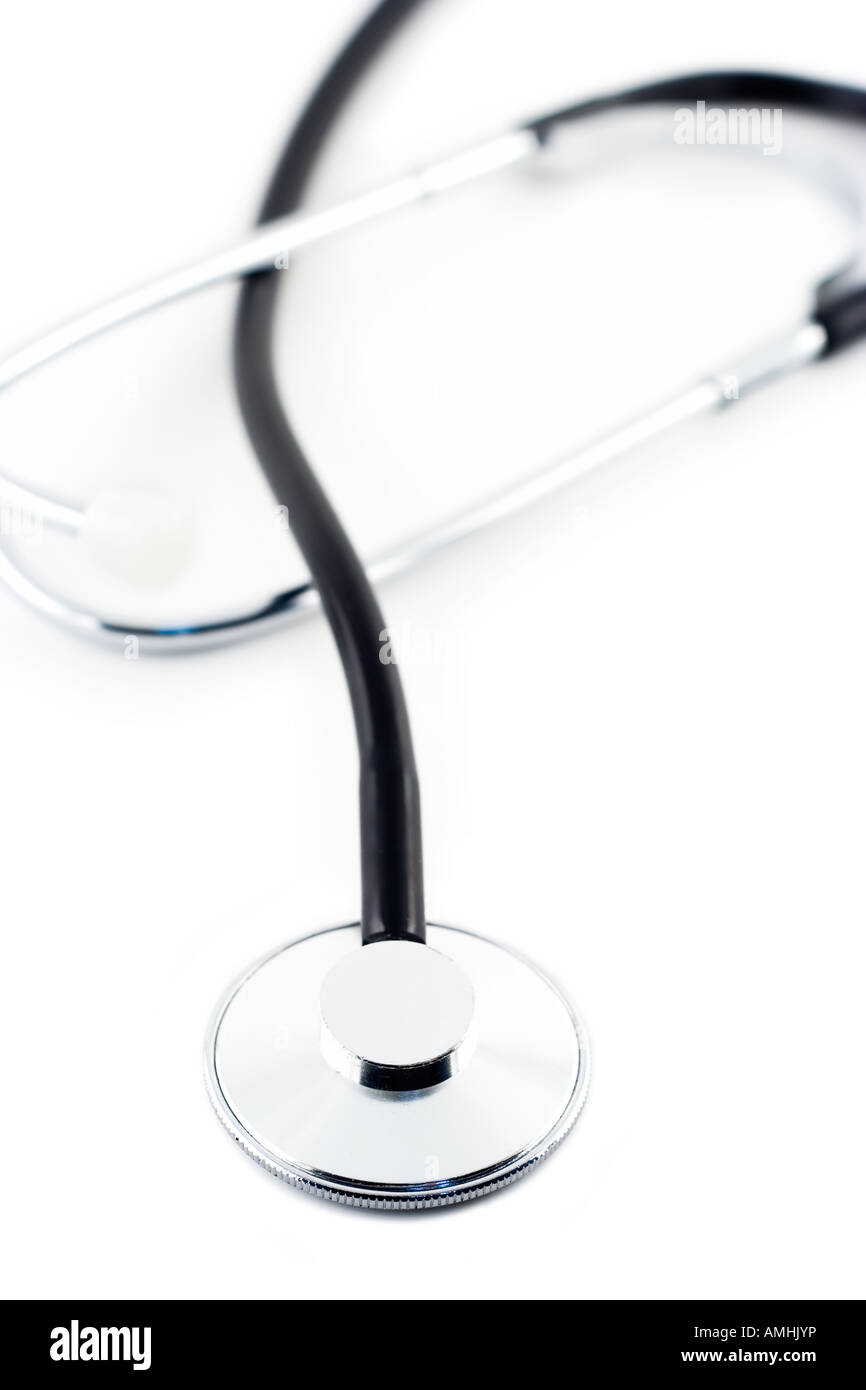 A stethoscope against white background Stock Photo - Alamy