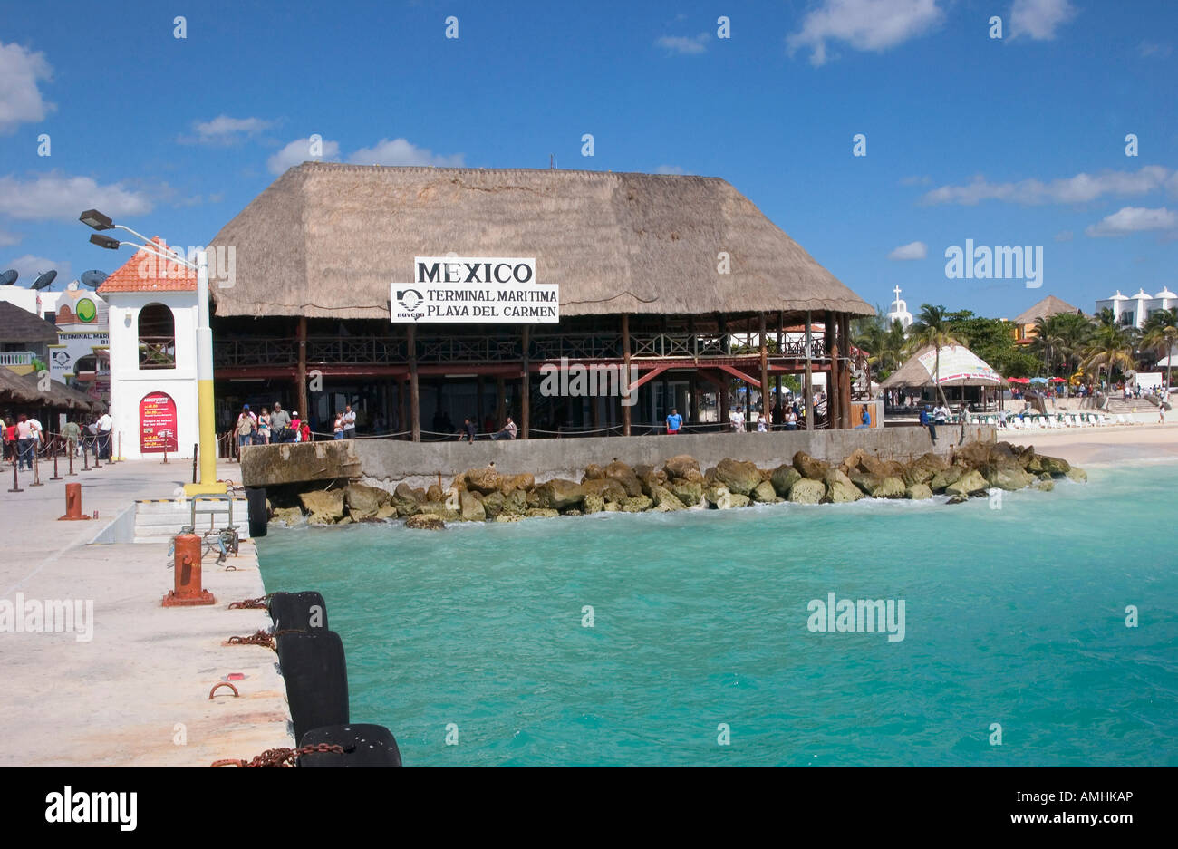 Mexico, Playa Del Carmen, ferry terminal to Cozumel Stock Photo - Alamy