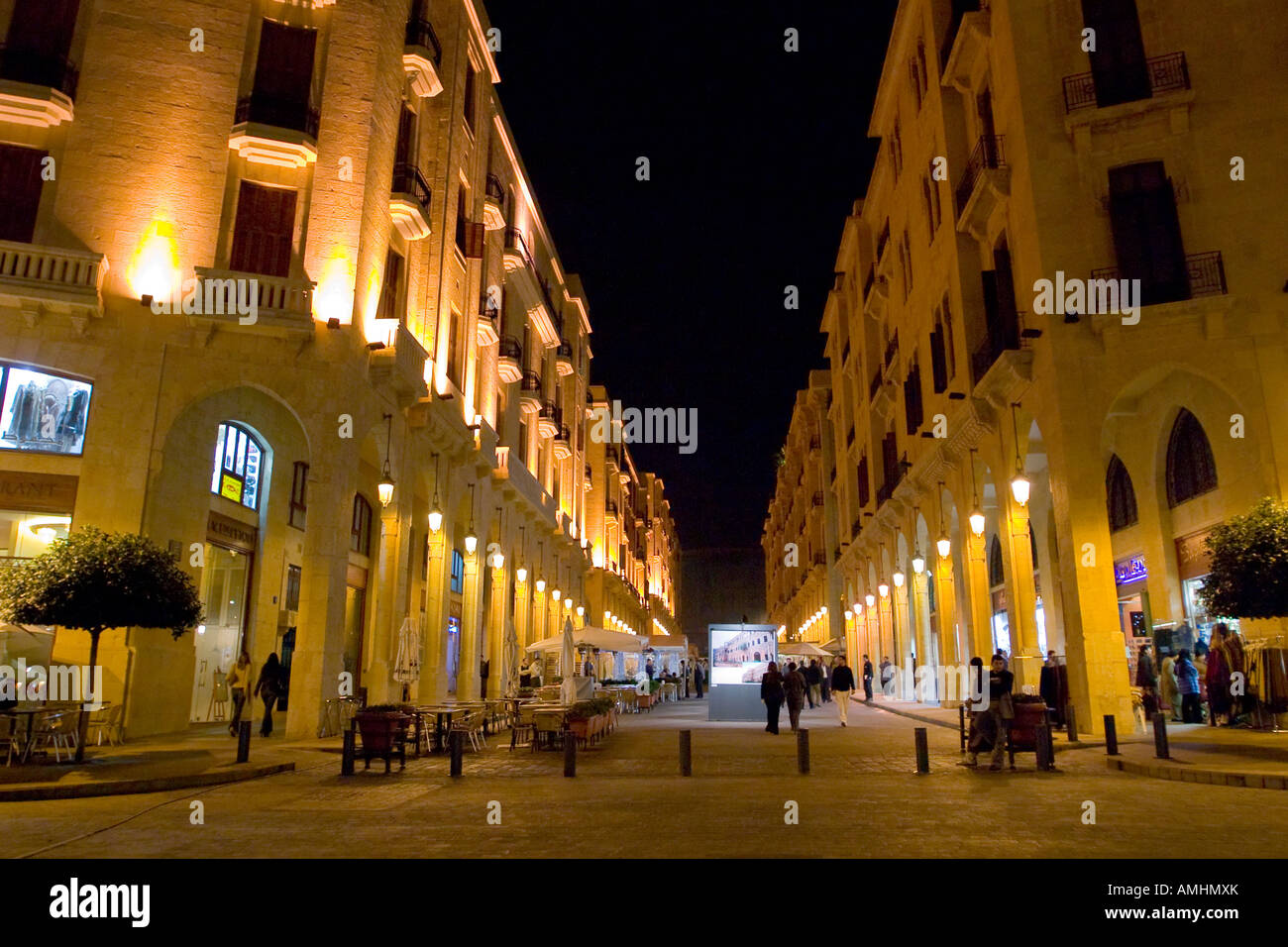 Street at night in Downtown area Beirut Lebanon Stock Photo Alamy