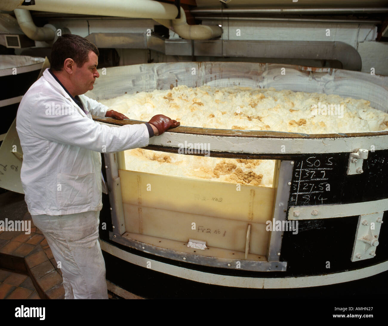 Fermentation of wort mash and water boiled together in slightly heated