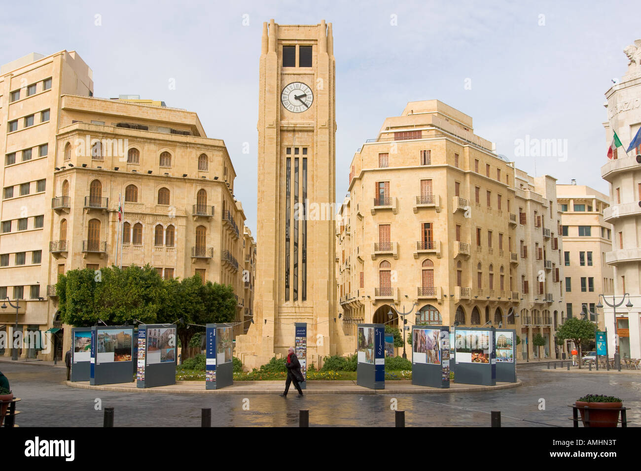 Clock tower in Place d Etoile Nejemah Square Downtown Beirut Lebanon
