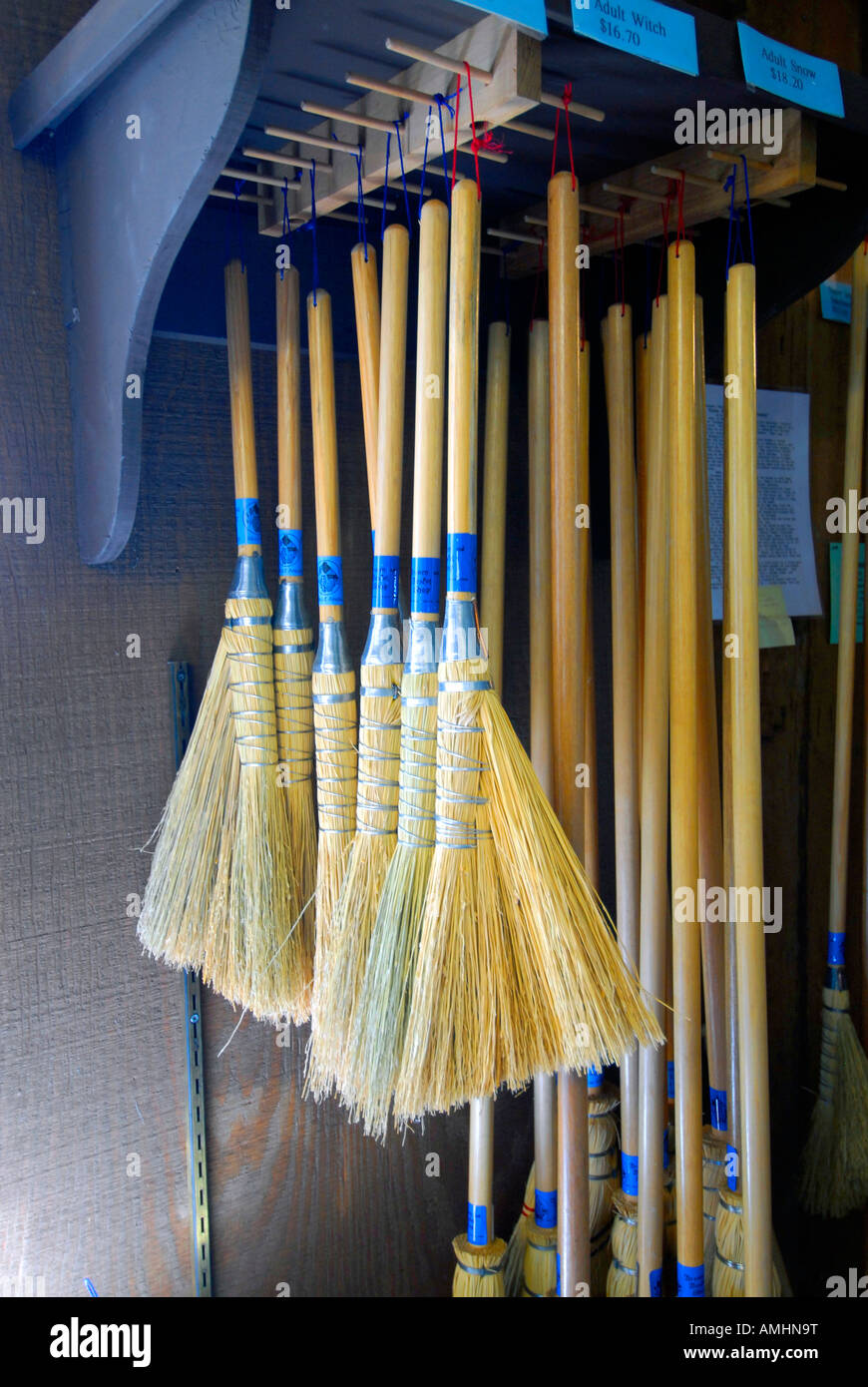 Old fashion hand made brooms at the Historic Amana Colonies Iowa IA