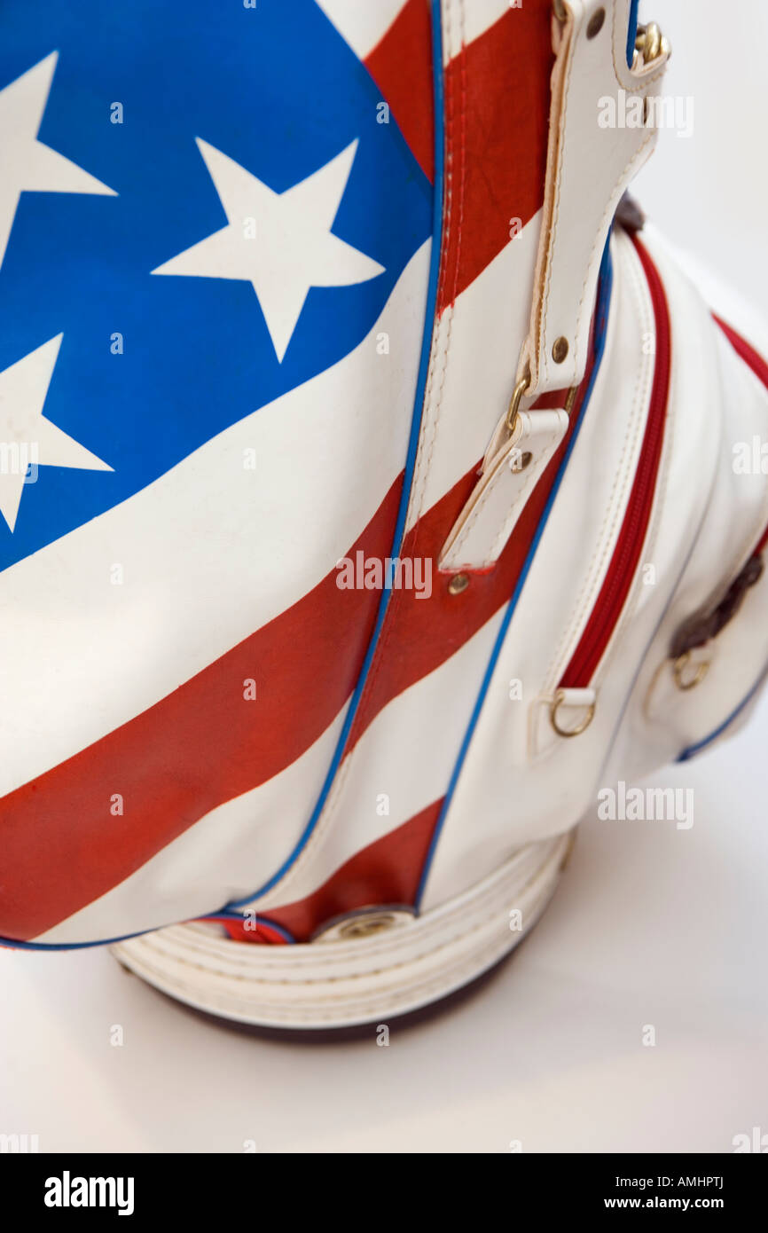 United states 'stars and stripes' retro design on a golf bag Stock Photo