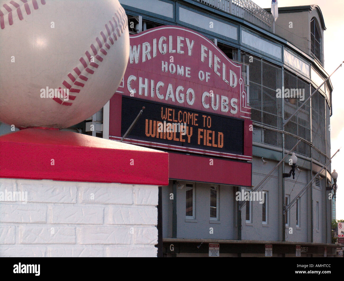 Wrigley Field home of Chicago Cubs Illinois USA Stock Photo