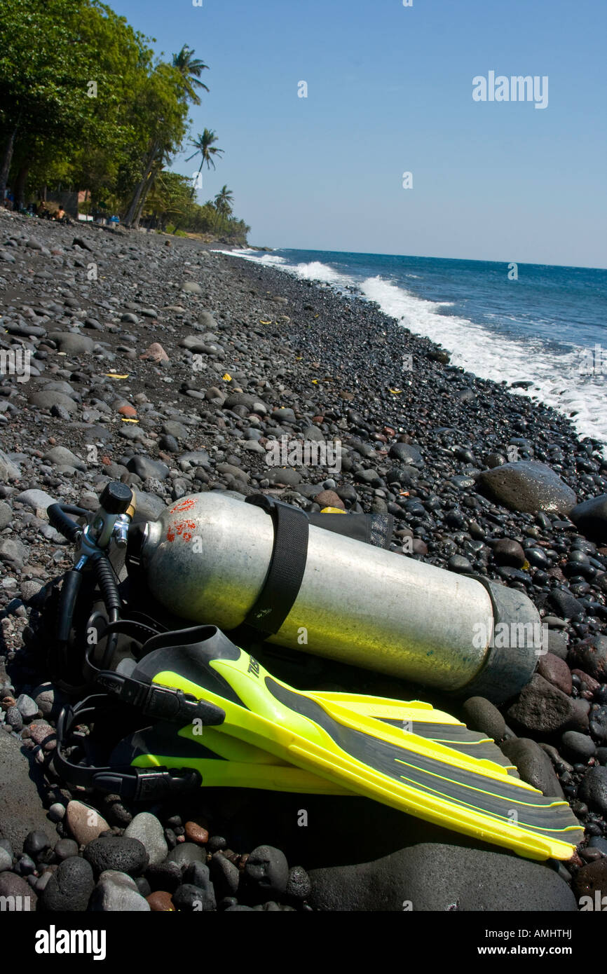 Scuba Gear Equipment on the Beach, Tulamben, Bali, Indonesia Stock Photo Alamy