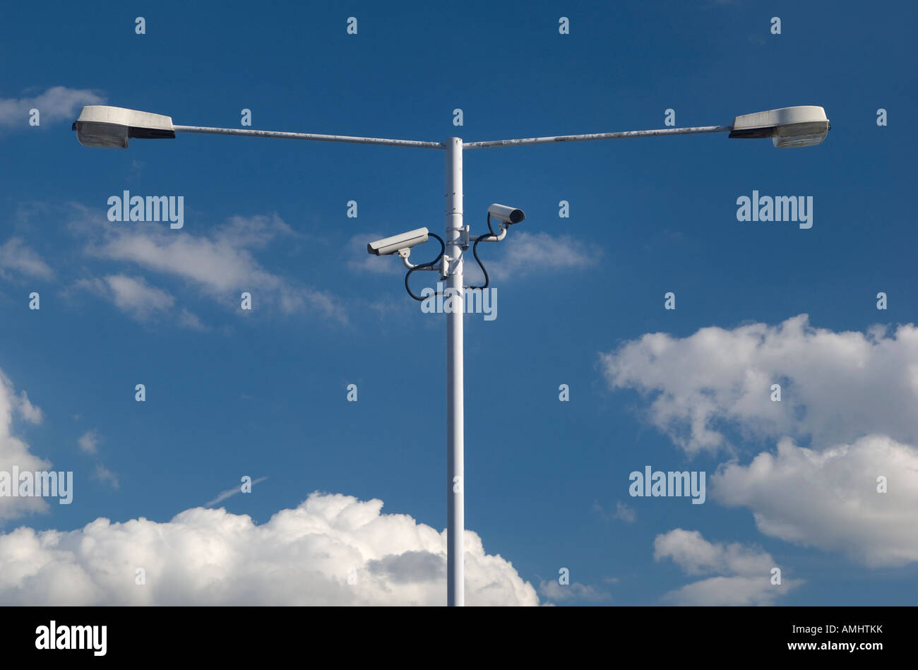 Security Cameras Attached To Street Lights Stock Photo Alamy