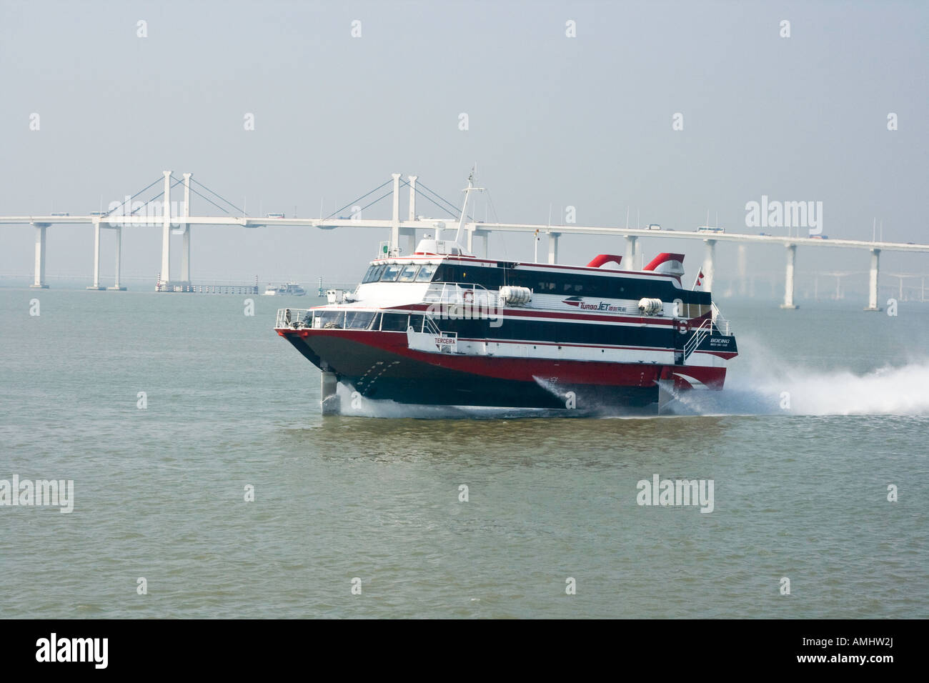 Turbojet Ferry Boat Between Hong Kong and Macau Stock Photo