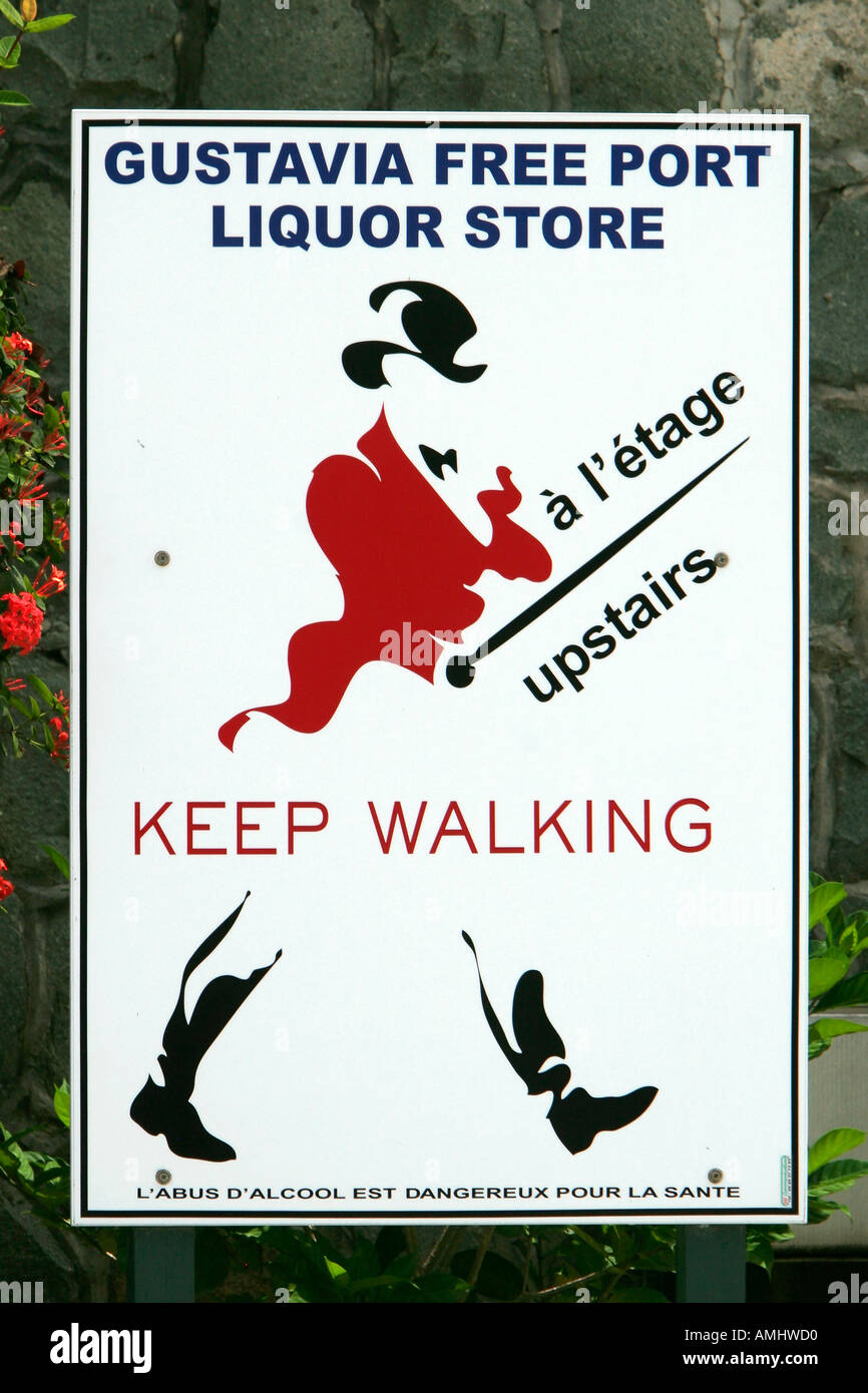 Duty free liquor store sign Gustavia St Barts Stock Photo Alamy