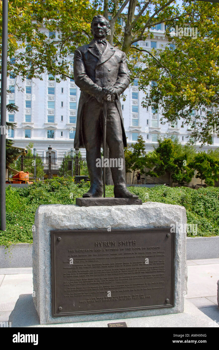 Statue of Hyrum Smith in Temple Square at The Church of Jesus Christ of