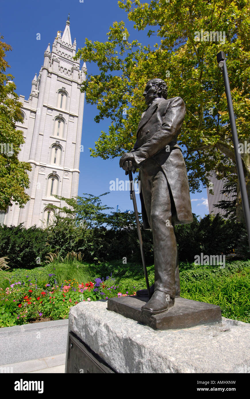 Statue of Hyrum Smith in Temple Square at The Church of Jesus Christ of