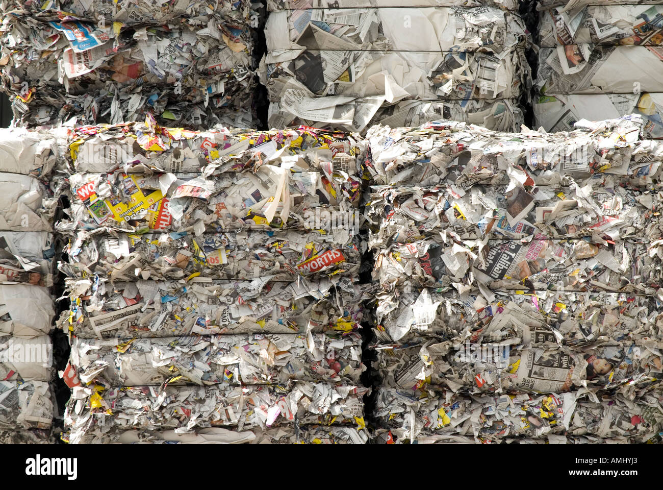 Pile returned newspapers paper recycling hires stock photography and