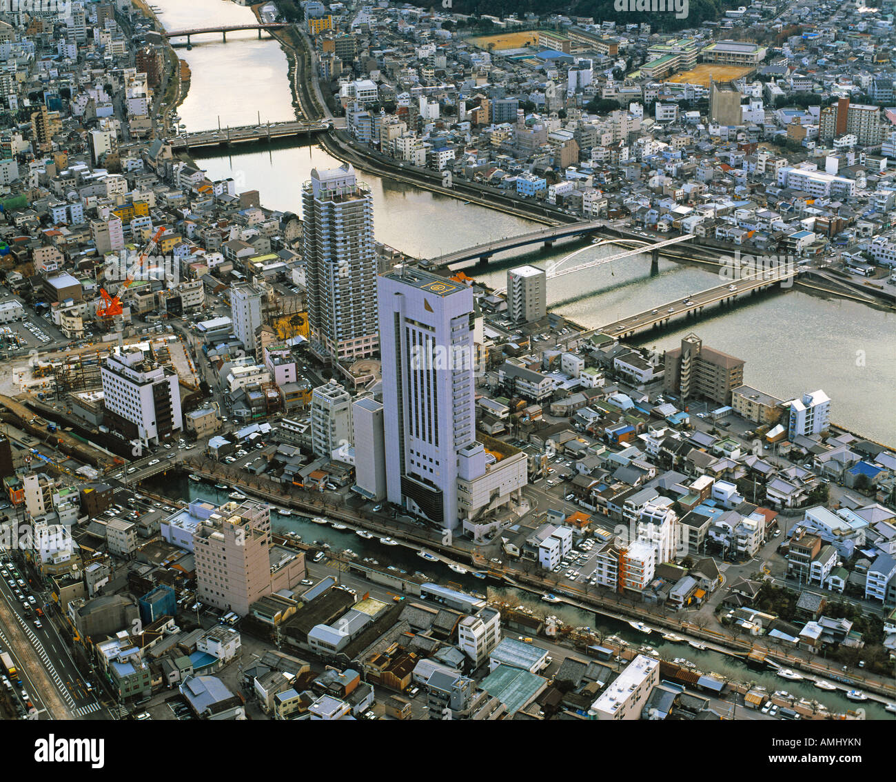 aerial view above Kochi Shikoku Japan Stock Photo Alamy