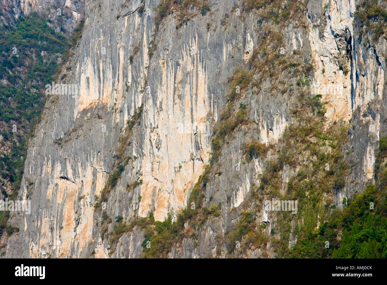 Closeup Detail of Limestone Karst Mountain Guilin Yangshuo China Stock Photo