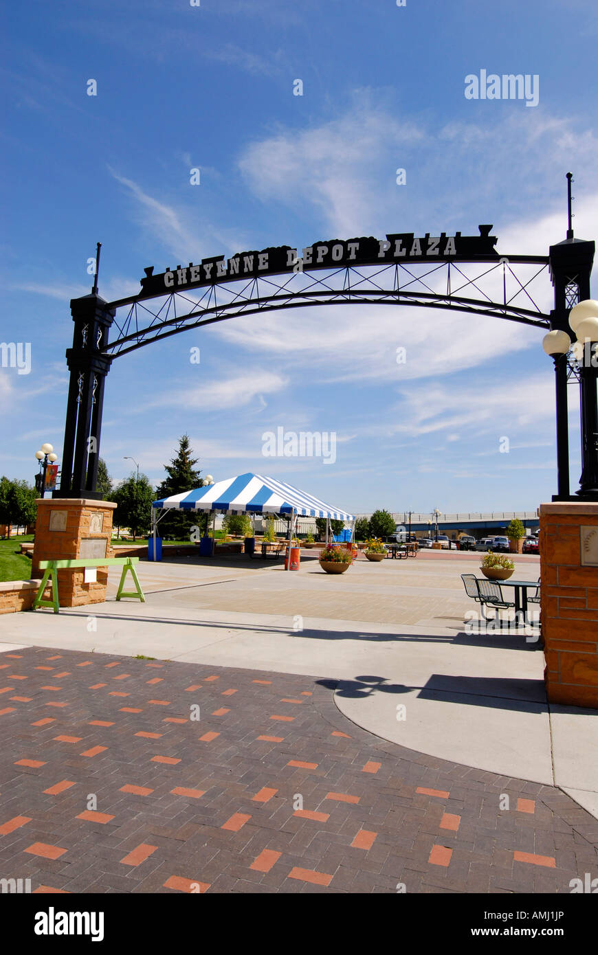 Cheyenne Depot Plaza in downtown Cheyenne Wyoming WY Stock Photo Alamy