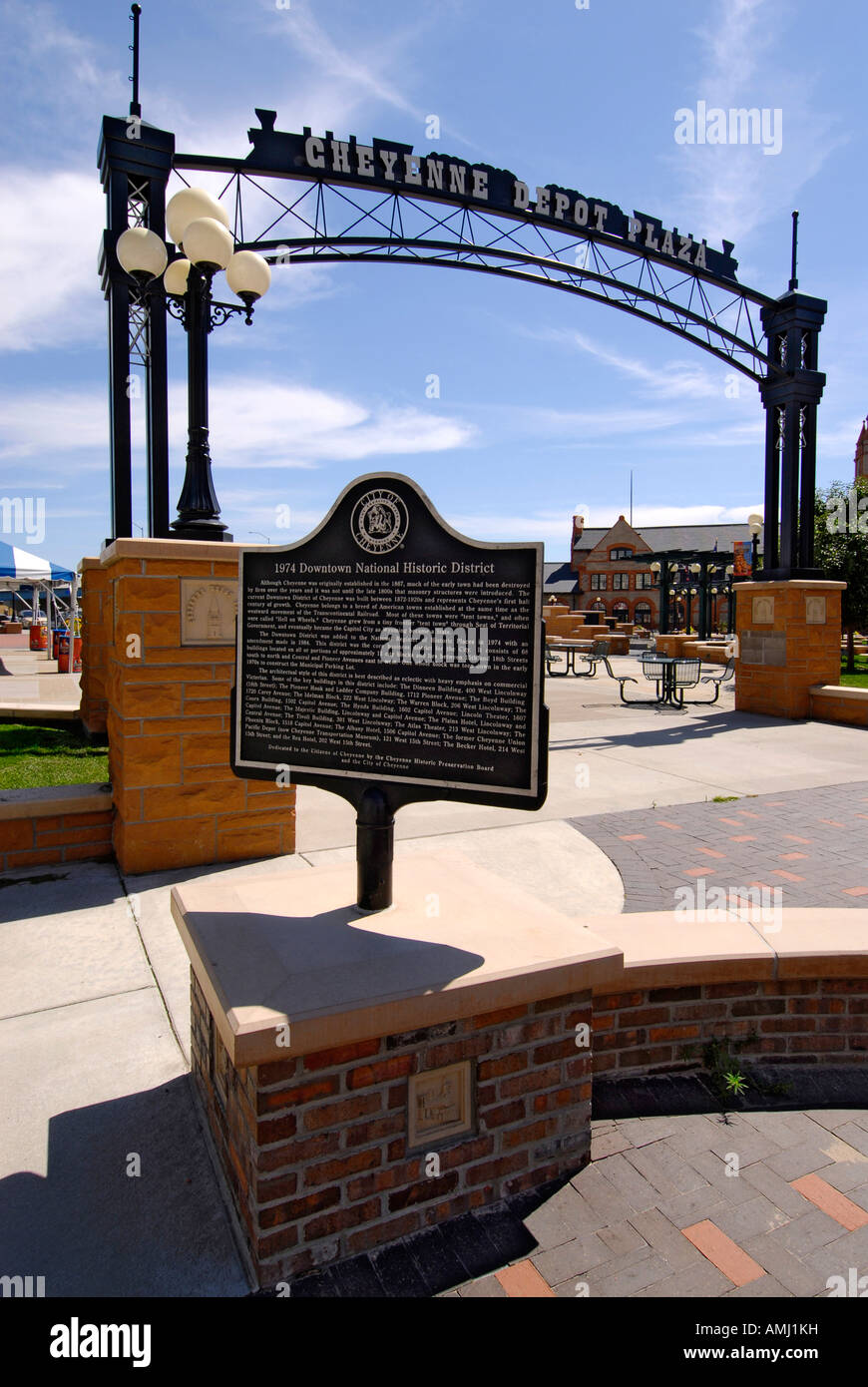Cheyenne Depot Plaza in downtown Cheyenne Wyoming WY Stock Photo Alamy
