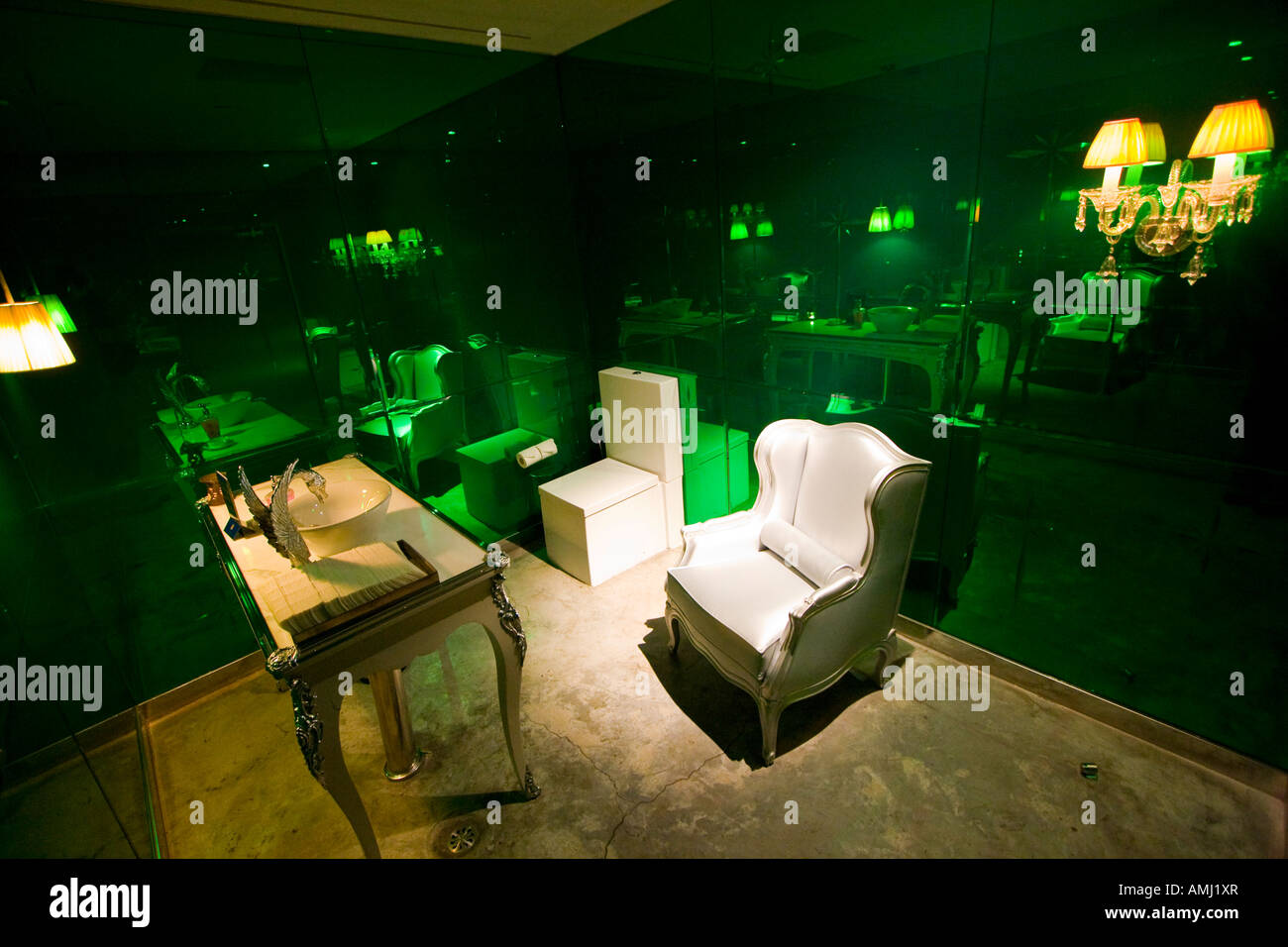 Opulent Restroom inside Lan an Upscale Restaurant Designed by Philippe Starck Beijing China Stock Photo