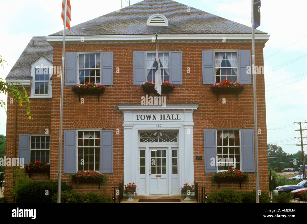 Town Hall building in Herndon Fairfax County VA Stock Photo