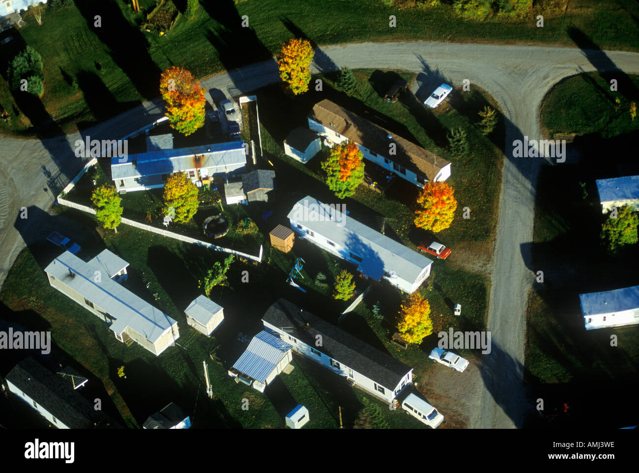 Aerial view of trailer park in Autumn in VT Stock Photo Alamy