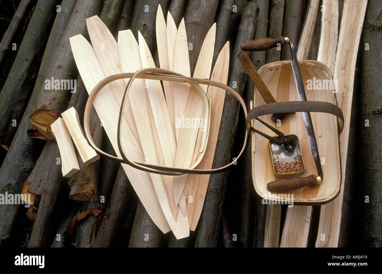 Tim Franks making garden trugs in the traditional way by hand with a