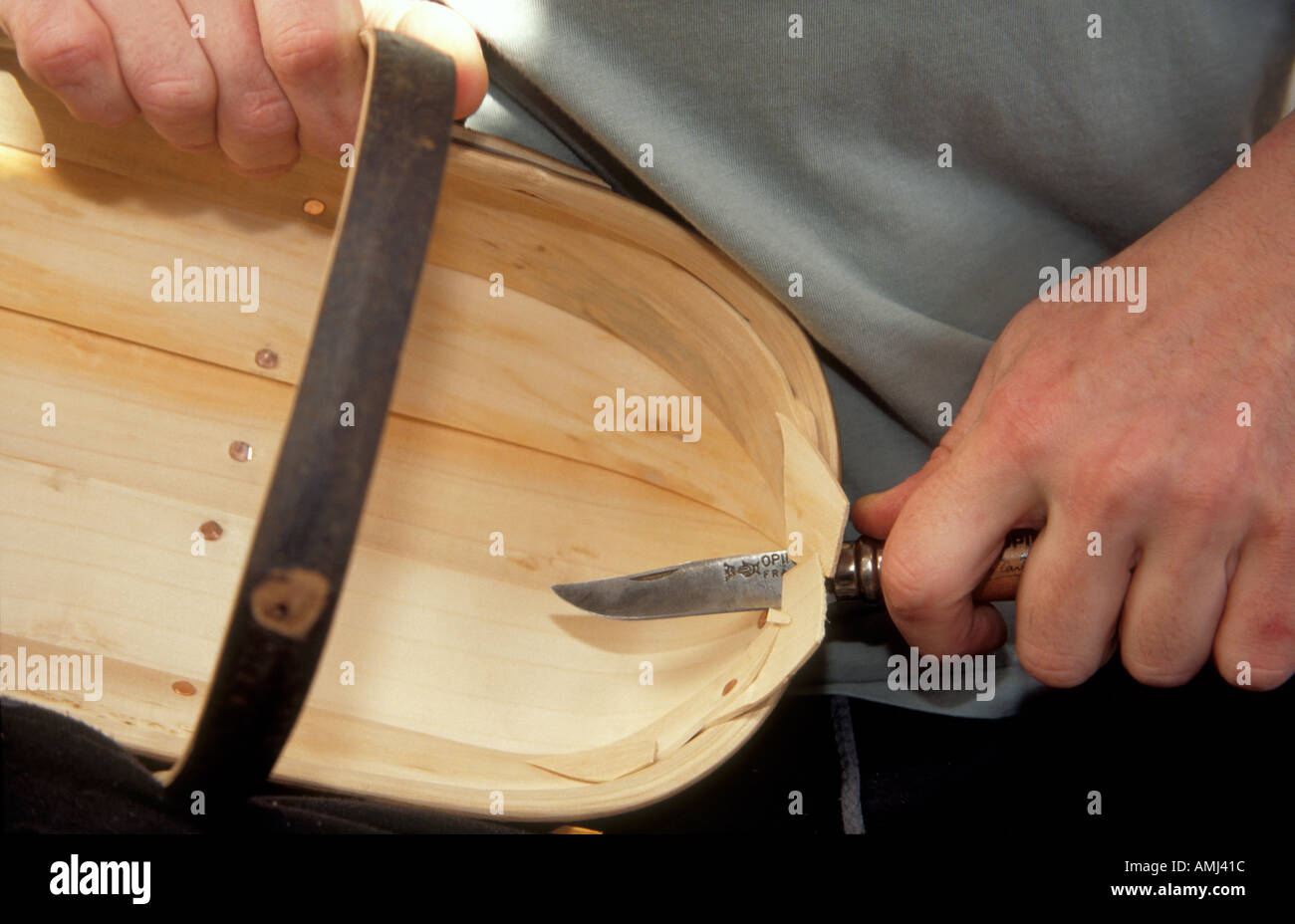 Tim Franks making garden trugs in the traditional way by hand with a