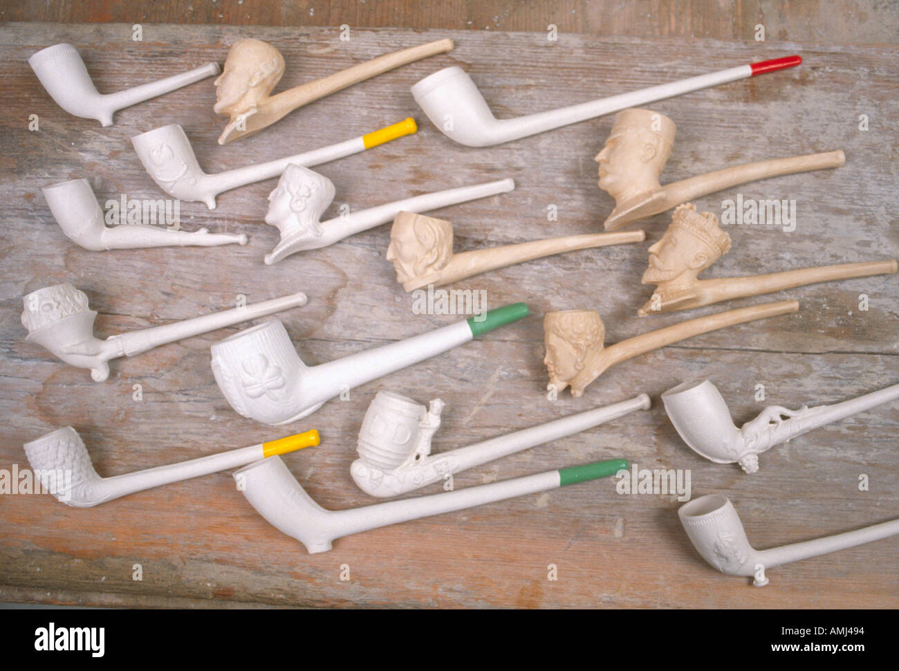 Hand made traditional clay pipes for smokers in a of Wilson