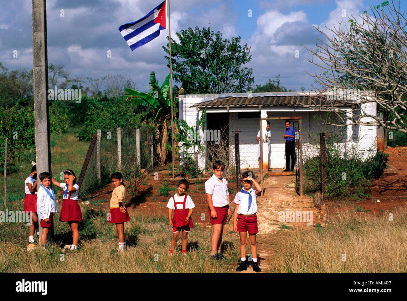 Kuba, Matanzas, Jovellanos, Dorfschule Stock Photo