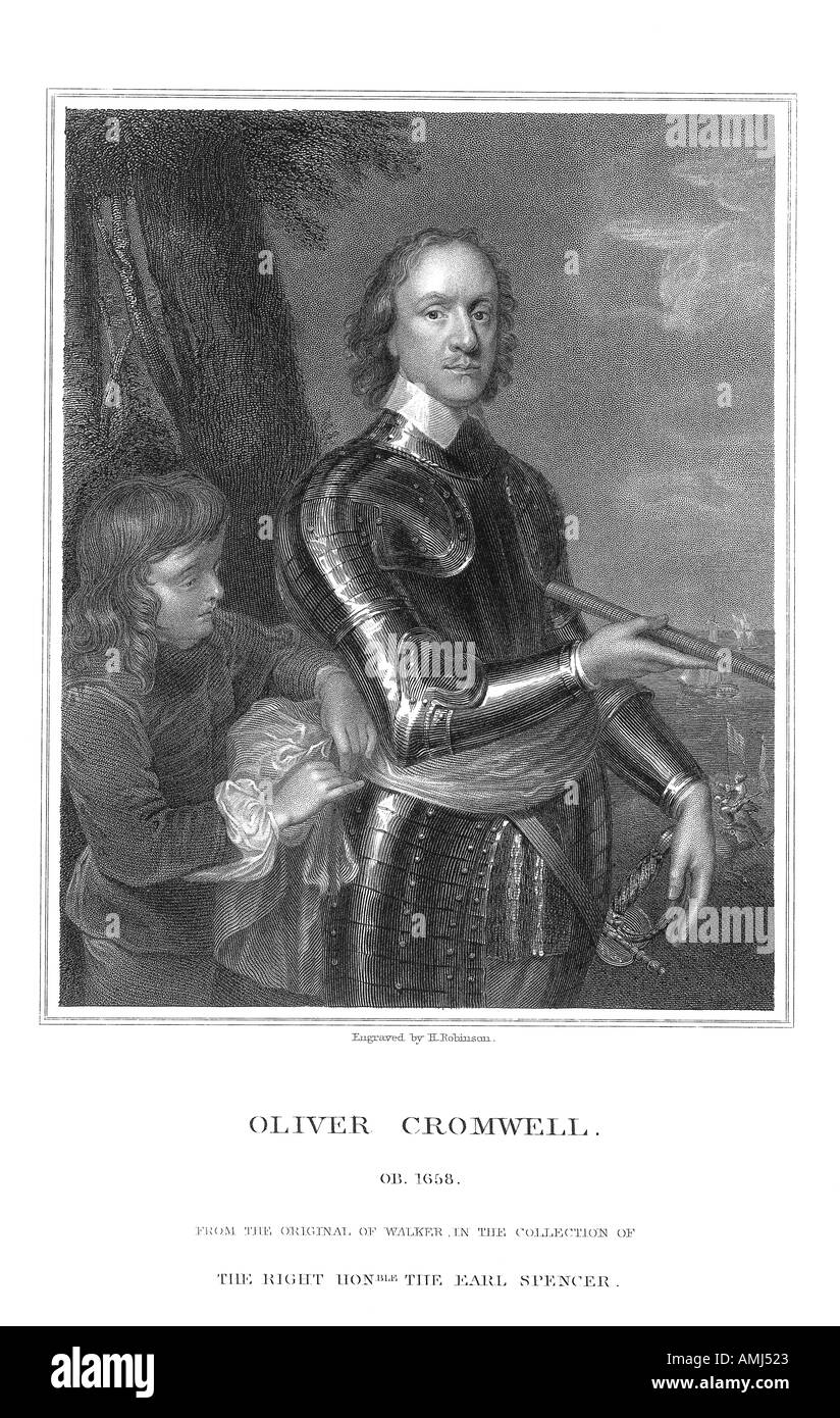Oliver Cromwell 1599 1658 Engraving Stock Photo Alamy