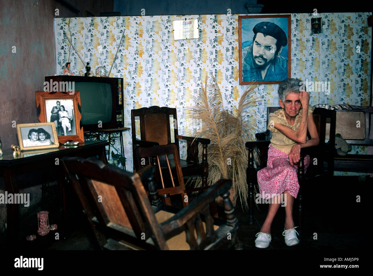 Kuba, Sancti Spiritus, Trinidad, Wohnung einer alten Frau Stock Photo