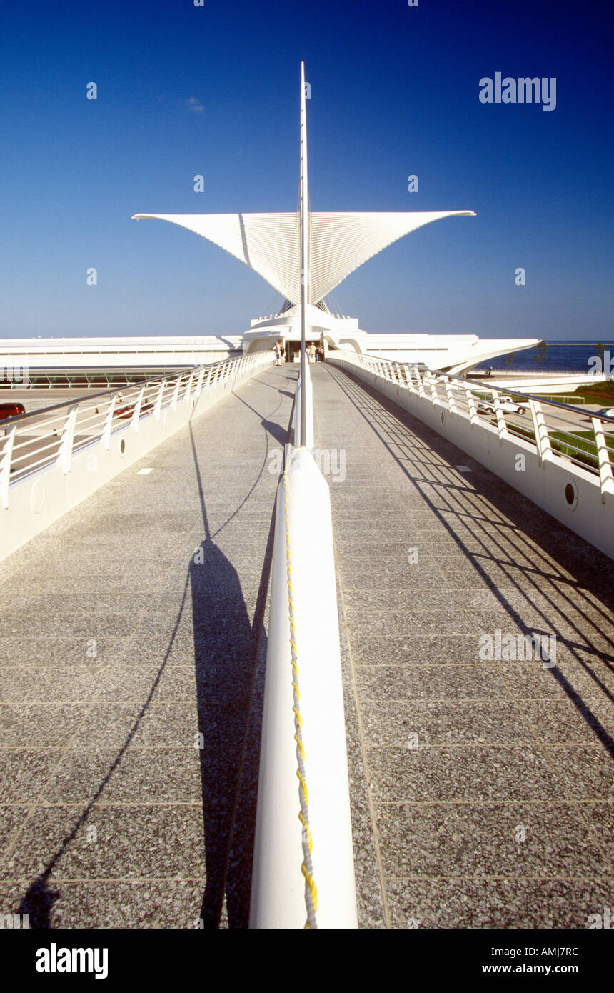 Sculpture outside of the Milwaukee Art Museum on Lake Michigan Milwaukee WI Stock Photo
