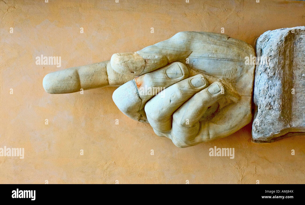 stone hand showing direction Stock Photo - Alamy