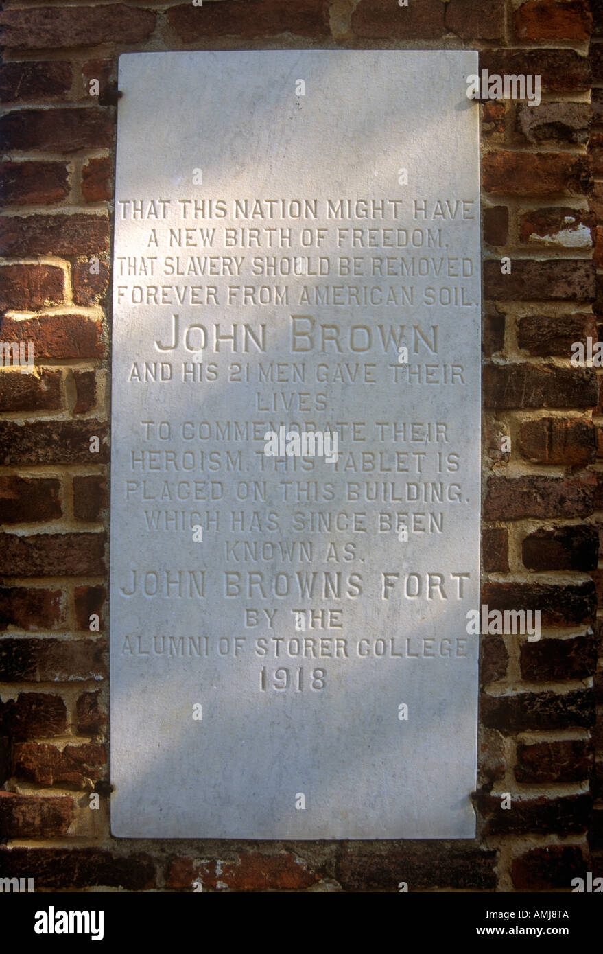 Plaque in Harpers Ferry WV Stock Photo