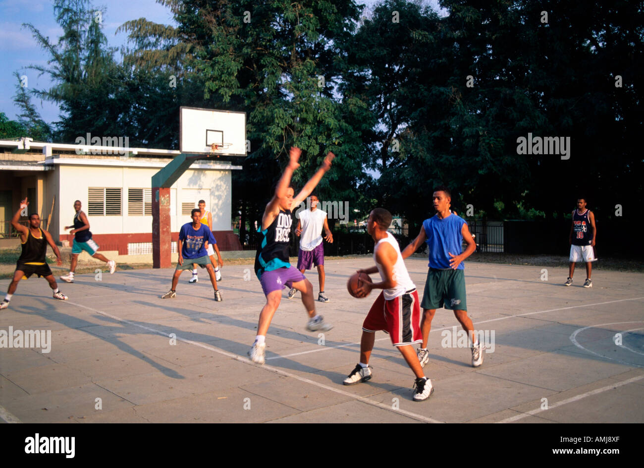 Dominikanische Republik, Zentral, Moca, Basketballspieler Stock Photo