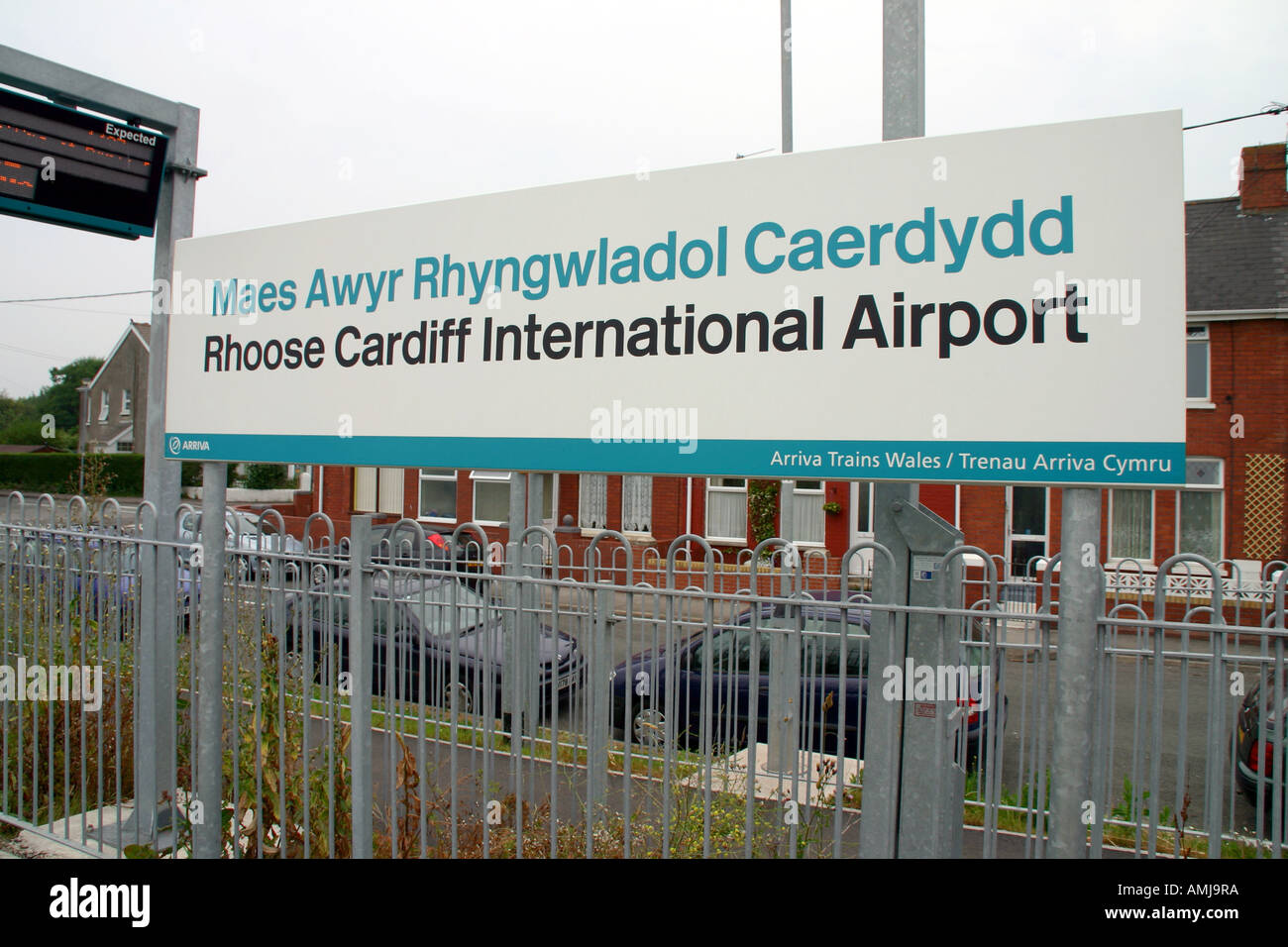 Sign in Rhoose Train Station Cardiff International Airport Vale of